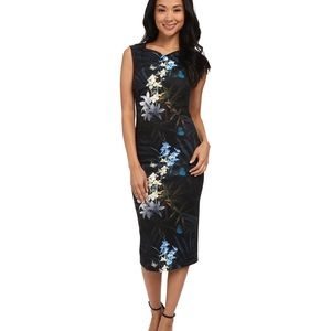 🇬🇧 Ted Baker Twilight Floral Fitted Dress, Size 0